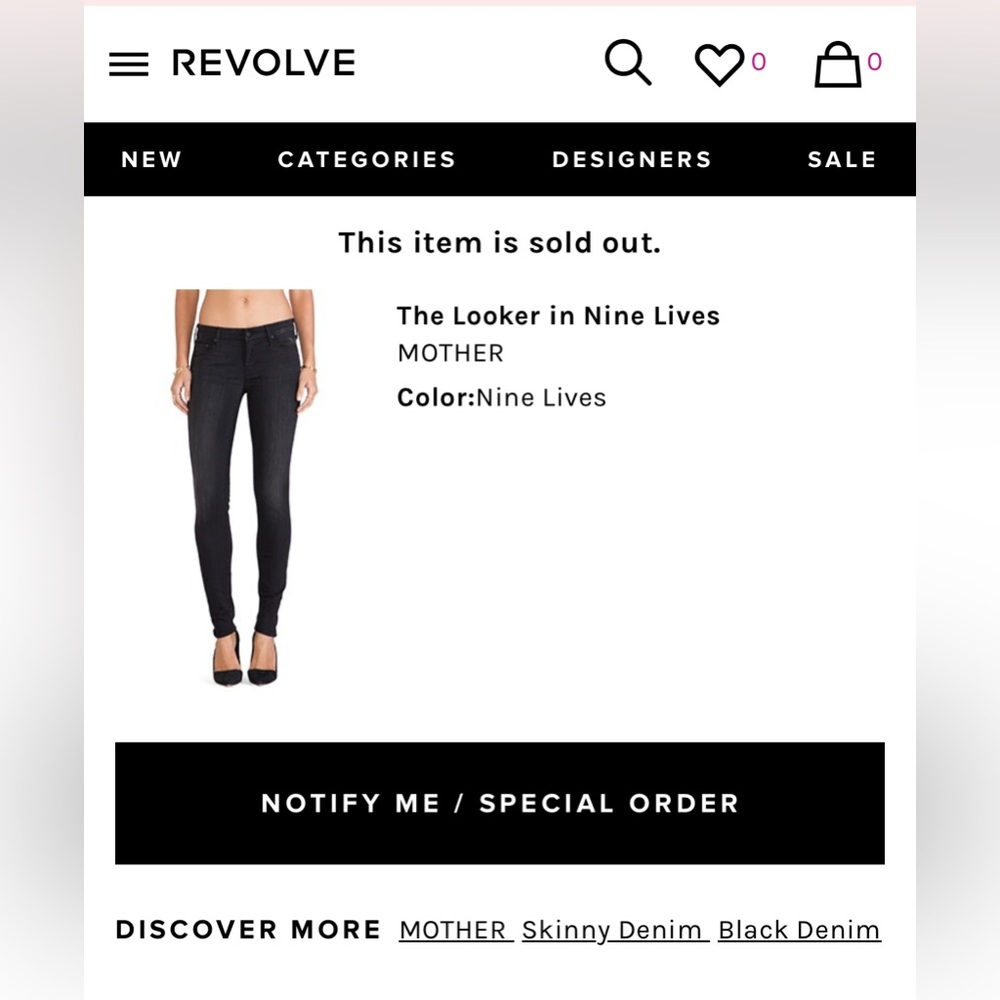 Mother | rare| the looker Nine lives | black | 25